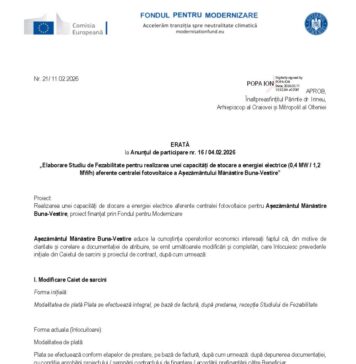 Comunicat de presă Așezământul Mănăstire Buna-Vestire