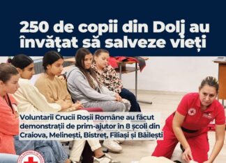 Datorită Crucii Roșii Române – Filiala Dolj, sute de profesori și elevi – pregătiți să acorde prim-ajutor