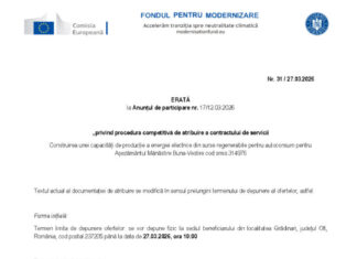 Comunicat de presă (erată) Așezământul Mănăstire Buna-Vestire