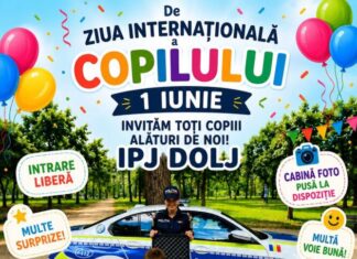 De 1 Iunie, polițiștii doljeni invită copiii la distracție