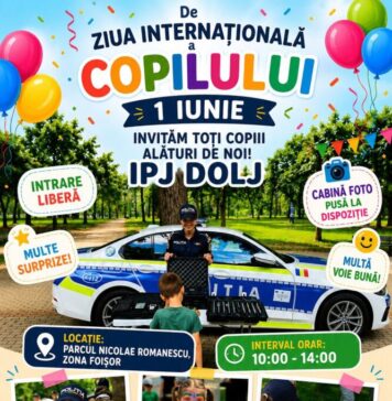 De 1 Iunie, polițiștii doljeni invită copiii la distracție