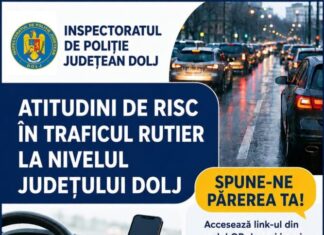 Inspectoratul de Poliție Județean Dolj: chestionar online adresat conducătorilor auto