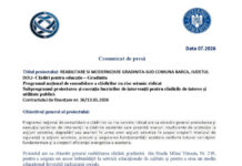 Comunicat de presă COMUNA BÂRCA